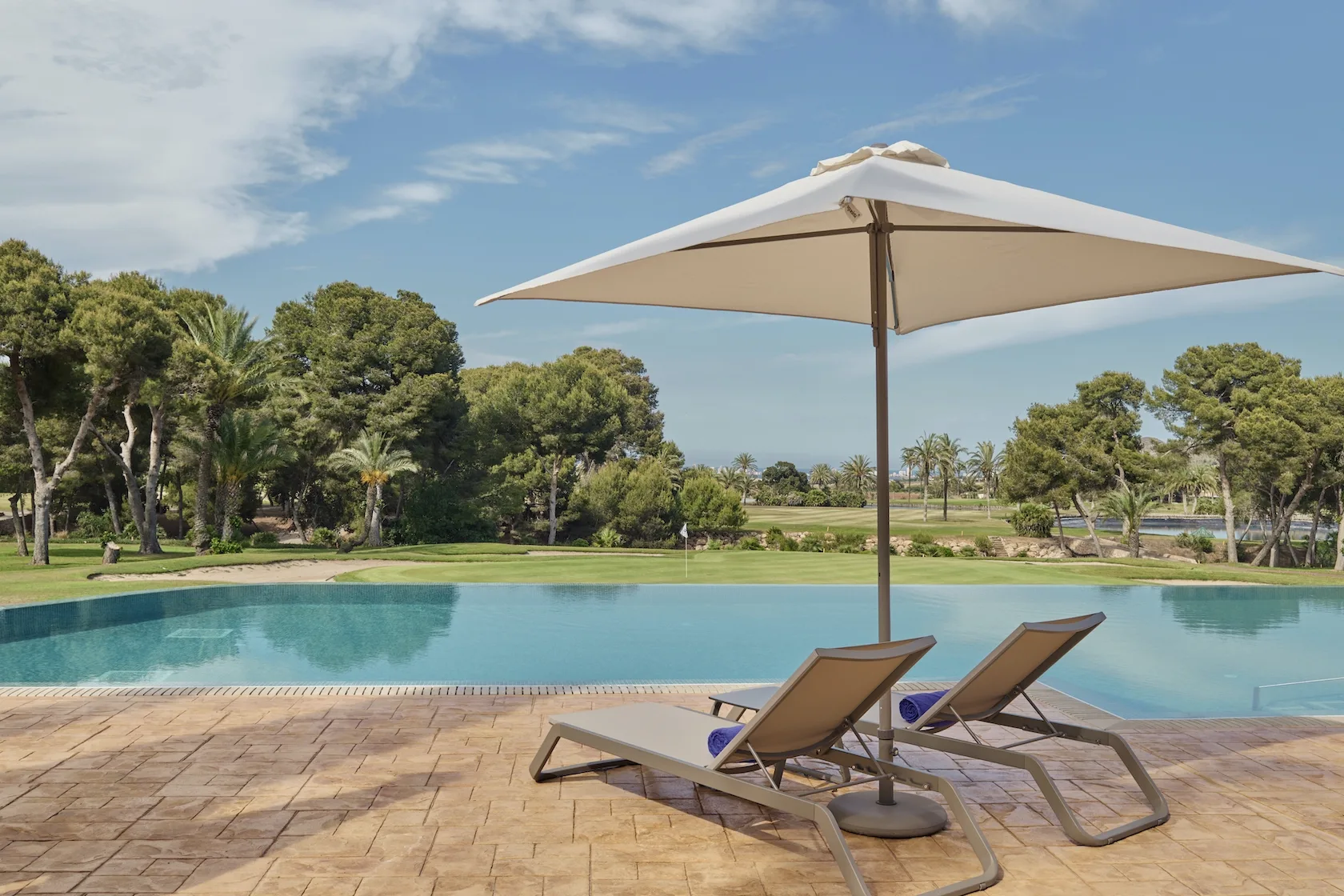 Adults Only Pool Sunbed Umbrella Grand Hyatt La Manga Club Golf Spa