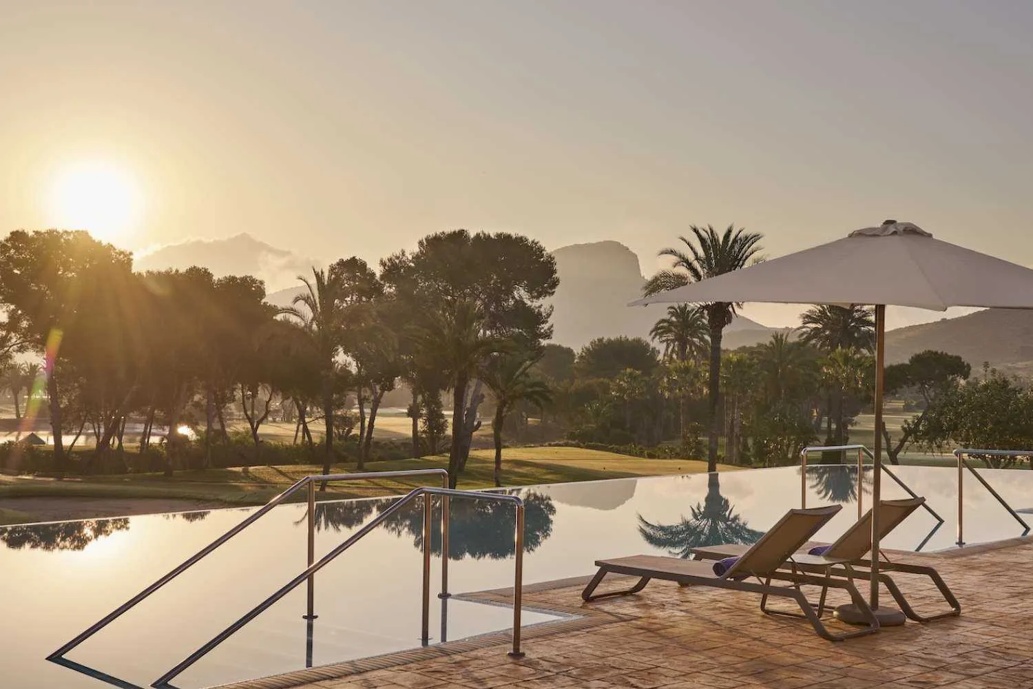 Adults Only Pool Sunset Sunbeds Grand Hyatt La Manga Club Golf Spa